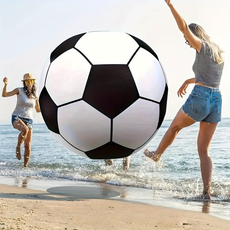Ballon de football gonflable géant de 102 cm - Jouet d'extérieur extra large pour fêtes à la piscine, jeux de jardin, plage et aire de jeux, ballon de décoration de fête réutilisable pour enfants et adultes