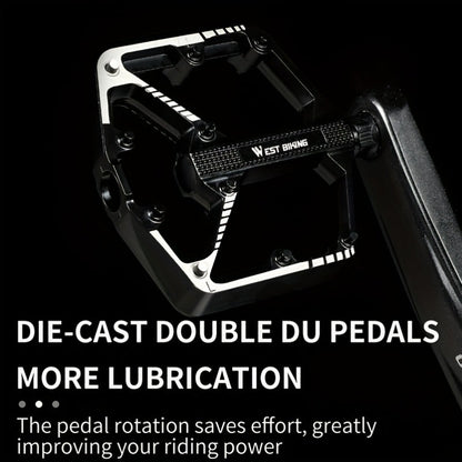 Pédales de vélo en alliage d'aluminium à 3 roulements, antidérapantes et légères, avec douille hexagonale pour VTT et vélos de route – Installation facile, accessoires de cyclisme durables multicolores, 1 paire