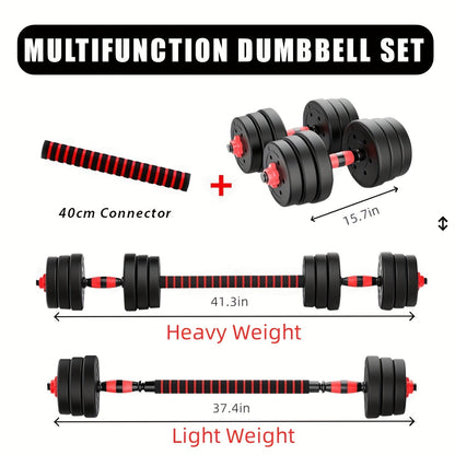 Set d'haltères réglables 10 kg & 20 kg pour hommes et femmes – Équipement de musculation pour salle de sport à domicile avec barre de connexion et disques pour entraînement de force, renforcement musculaire et remise en forme