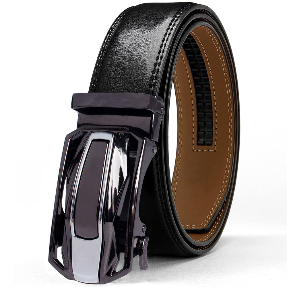Lot de 2 ceintures à cliquet en cuir pour homme – Boucle coulissante réglable, largeur 3,5 cm, tailles 66 à 137 cm, 3 combinaisons de couleurs, ceinture habillée et tendance, cadeau idéal pour Noël et la fête des Pères