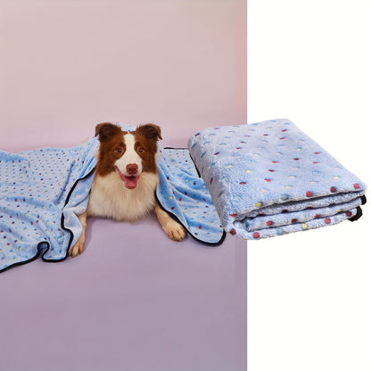 Couverture ultra-douce pour chiens et chats - Couverture en polaire chaude et douillette à motif pois avec bordure noire pour chiots, chatons, animaux de petite, moyenne et grande taille, 3 couleurs et 3 tailles S M L