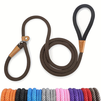 Laisse pour chien en nylon durable pour petits, moyens et grands chiens - Laisse de dressage robuste tissée S-XL, 8 couleurs, laisse de promenade avec poignée confortable et résistante