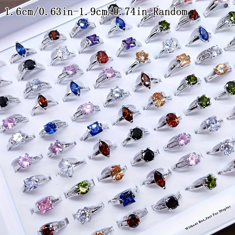 Ensemble de 25 bagues empilables en oxyde de zirconium – Bagues géométriques scintillantes en argent et or, lot varié multicolore pour femmes, bijoux pour fiançailles, mariage, soirée ou au quotidien, idée cadeau