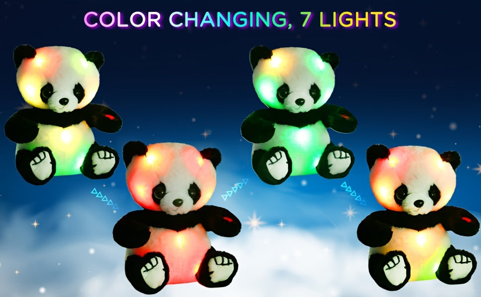 Peluche Panda Lumineuse 20 & 30 cm – Adorable Jouet en Peluche Ours Panda avec Lumière LED, Peluche Douce à Câliner pour Enfants Garçons Filles, Cadeau d'Anniversaire, de Noël, de Fêtes et Décoration d'Intérieur