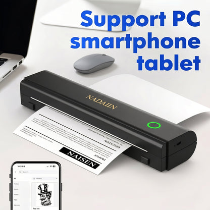 Imprimante thermique portable sans encre A4 avec bac à papier, imprimante mobile sans fil prenant en charge le format lettre 8,5x11 et A4, compatible avec iPhone, Android, ordinateur portable, maison, bureau, école, voyage