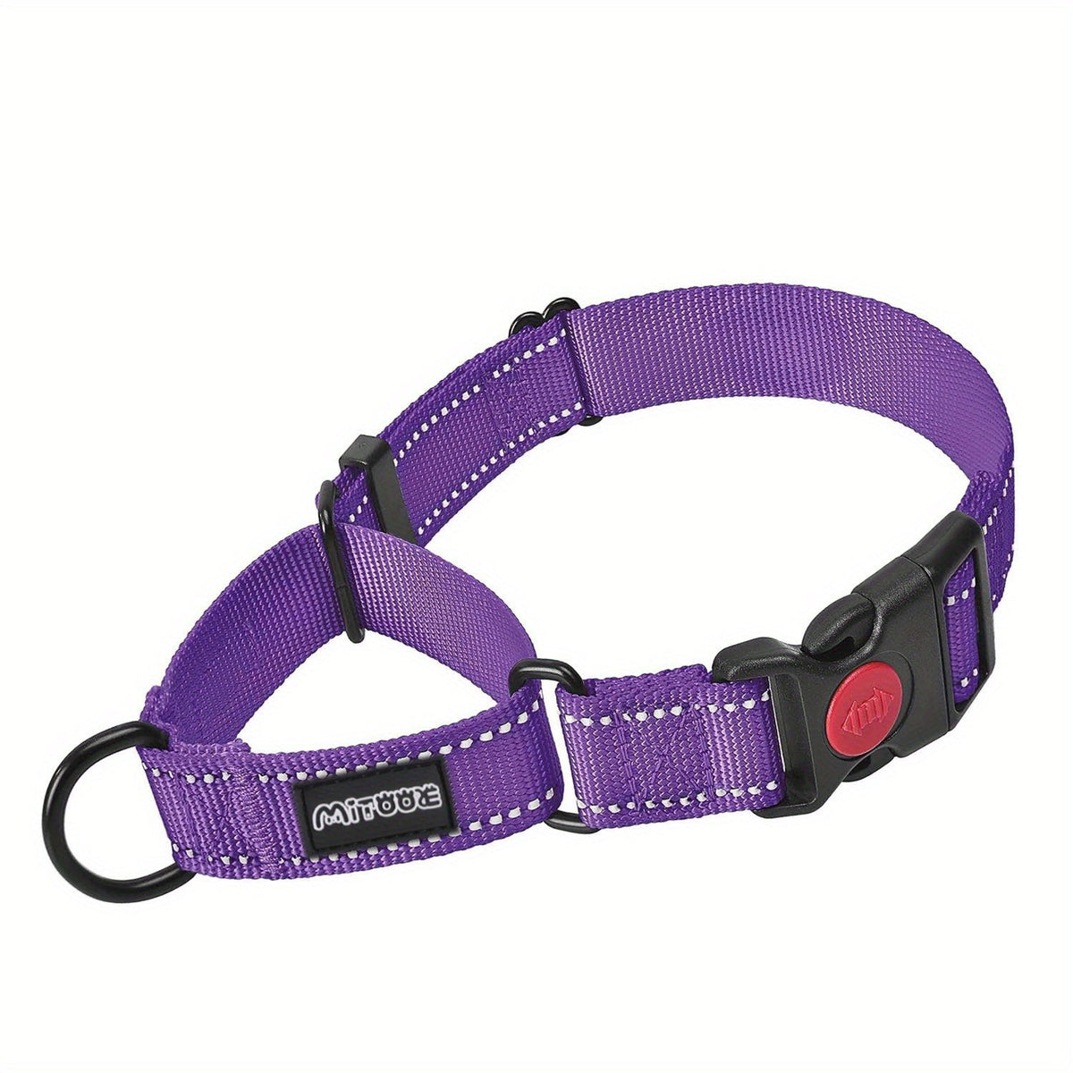 Collier pour chien réfléchissant avec boucle de sécurité verrouillable - 2,5 cm de large, réglable pour chiens de petite, moyenne et grande taille, collier de dressage avec visibilité nocturne