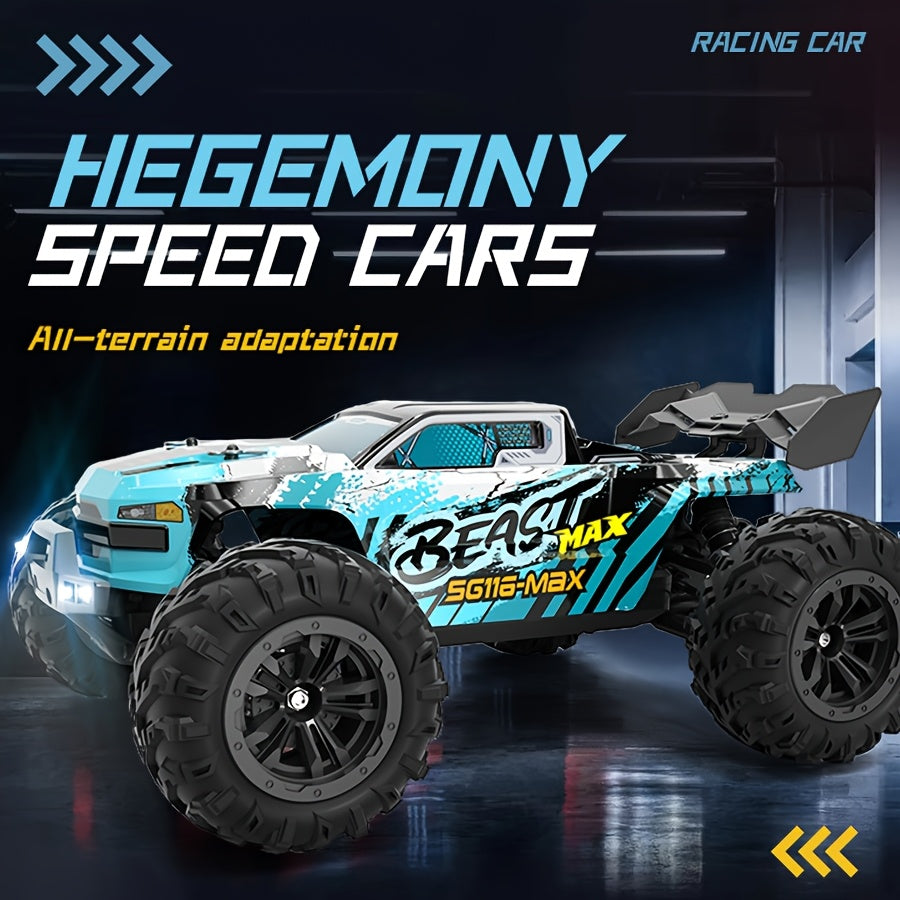 Voiture RC tout-terrain 4WD sans balais, haute vitesse 80 km/h - Édition double batterie, suspension avancée, performance tout-terrain, voiture télécommandée de qualité professionnelle pour adultes - Bleu