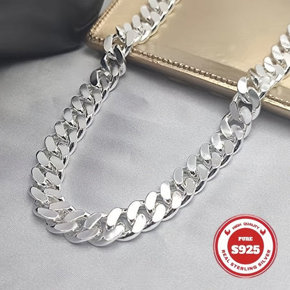 Collier chaîne cubaine pour homme en argent sterling 925 – 6 mm et 10 mm de large, 18 à 24 pouces, chaîne à maillons épais faite à la main, bijou durable pour le quotidien et les occasions spéciales