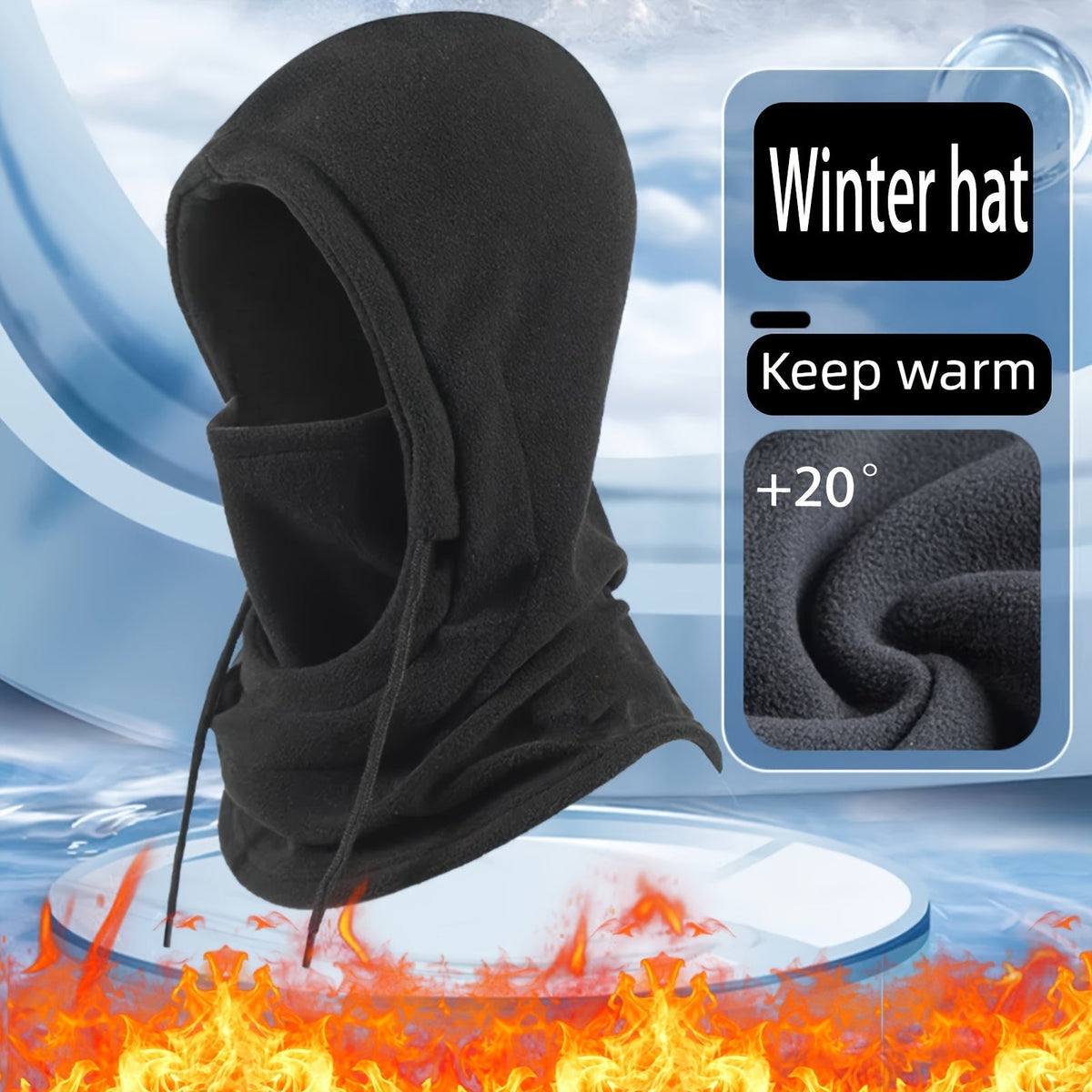 Lot de 2 bonnets d'hiver pour hommes et femmes – Bonnets en tricot thermique avec doublure en polaire, bonnets extensibles et doux pour temps froid, offre un acheté un offert, noir