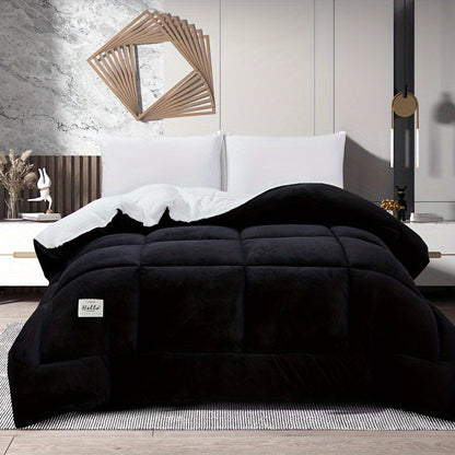 Couette toutes saisons – Douce et épaisse, piquage en damier, couleur unie, ultra-respirante, lavable en machine, pour l'automne, l'hiver et le printemps, tailles simple, double, grand lit et très grand lit