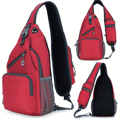 Sac à bandoulière grande capacité pour hommes et femmes – Sac de voyage polyvalent style sport brodé avec fermeture éclair sécurisée, idéal pour les trajets quotidiens mains libres et les activités en plein air, plusieurs coloris disponibles