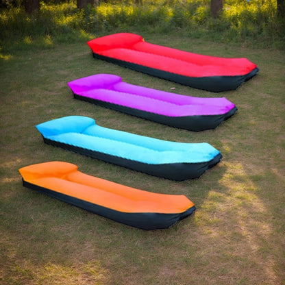 Canapé gonflable portable et fauteuil inclinable pour l'extérieur – Transat robuste semblable à un lit, gonflage et dégonflage rapides, léger et compact pour le camping, la plage, le jardin et les voyages, aucune pompe nécessaire