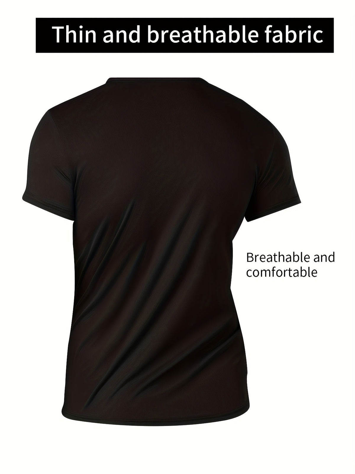 Lot de 5 t-shirts de sport pour homme à séchage rapide, respirants et anti-humidité, col rond en polyester pour la gym, la course, l'entraînement et le quotidien.