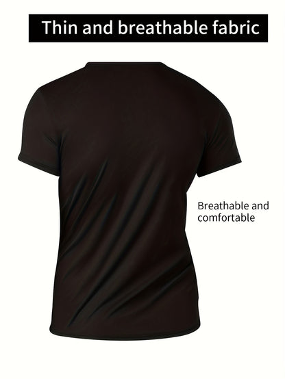 Lot de 5 t-shirts de sport pour homme à séchage rapide, respirants et anti-humidité, col rond en polyester pour la gym, la course, l'entraînement et le quotidien.