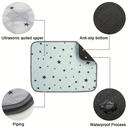 Tapis de dressage lavable pour chien, lot de 2 ou 4, alèse réutilisable anti-fuite à motif d'étoiles pour chiots et chats, tapis d'éducation absorbant et antidérapant pour cage, canapé et siège de voiture, 61 x 46 cm