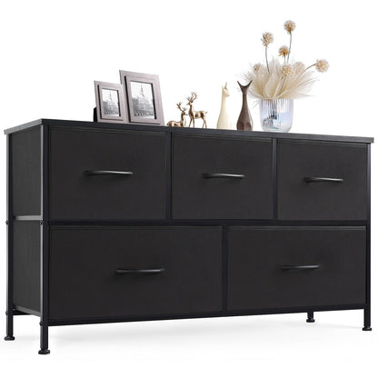 Meuble à tiroirs avec cadre en métal et dessus en bois massif – Organisateur de rangement pour bureau à domicile, 2 à 10 tiroirs, assemblage requis – Blanc, gris, noir, brun rustique – Caisson de rangement pour chambre, salon et bureau