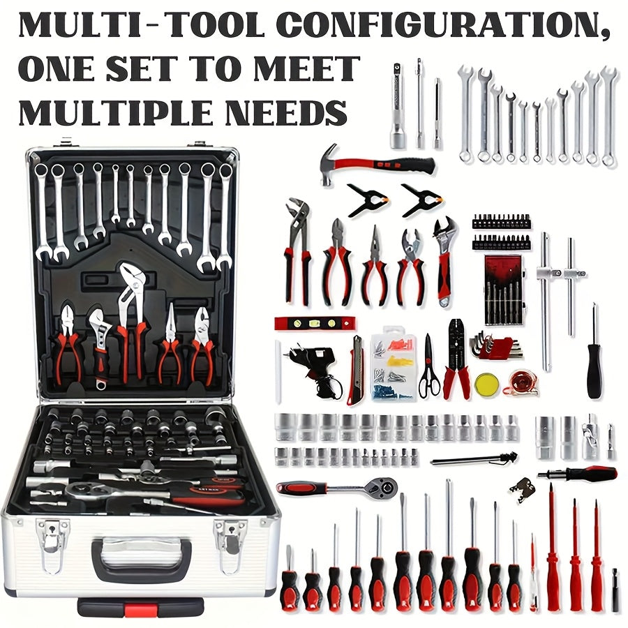 Ensemble d'outils professionnels de 52 pièces - Acier au chrome-vanadium, boîte à outils portable pour réparations domestiques et automobiles, kit d'outils à main multifonction pour passionnés et professionnels, cadeau idéal pour homme