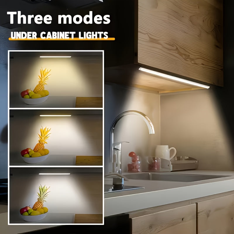 Éclairage de placard LED à détecteur de mouvement, intensité variable, rechargeable par USB-C – Température de couleur réglable (blanc et chaud), 3 modes, fixation magnétique pour cuisine, placard, chambre, escalier et bureau, 10/20/30 cm