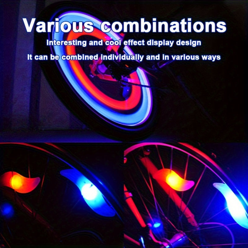 LED Bike Spoke Lights 8 Pack Bicycle Wheel Tire Lights Waterproof Safety Night Riding Lights Visible 360° for Road Mountain Bike Adults Kids Men Women Cycling Accessories Gift