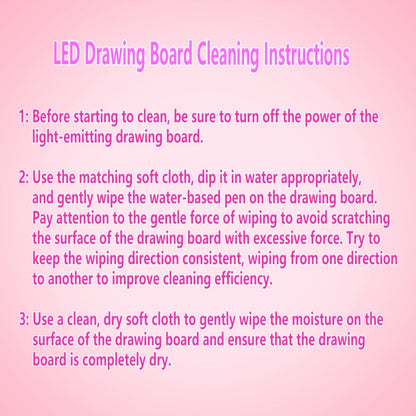 Tablette à dessin lumineuse LED pour enfants de 3 à 8 ans – Kit d’art phosphorescent avec 9 cartes recto-verso et 6 marqueurs, jouet éducatif de voyage, cadeau d'anniversaire et de Noël pour filles et garçons