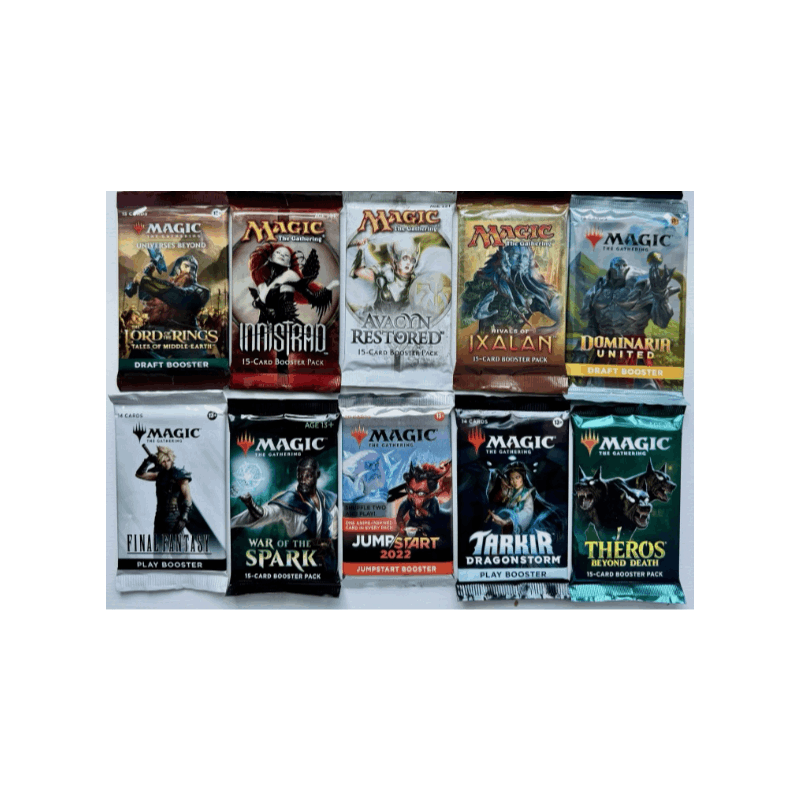 Lot de 10 boosters Magic: The Gathering assortis - Lot de boosters aléatoires MTG, paquets de jeu de cartes à collectionner pour débutants et collectionneurs | Cadeau idéal pour les anniversaires et les fêtes pour les joueurs de MTG