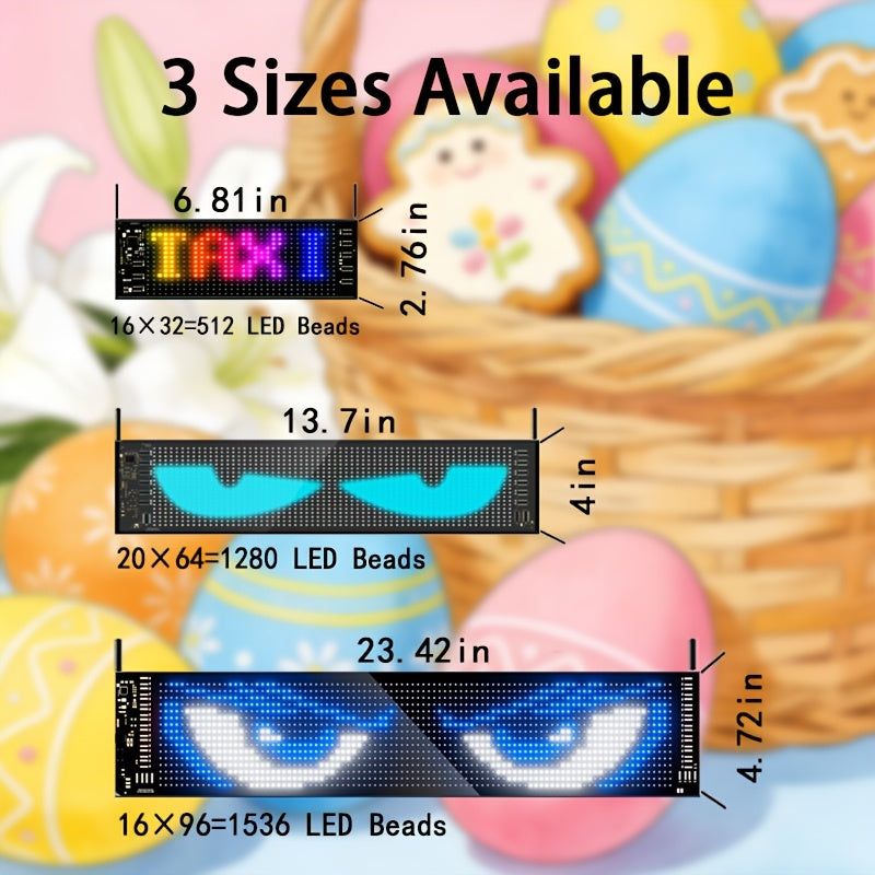 Panneau d'affichage LED matriciel flexible 16x96 – Enseigne défilante RVB programmable avec application et télécommande, alimentée par USB, éclairage animé DIY pour boutique, magasin, hôtel, voiture, décoration intérieure
