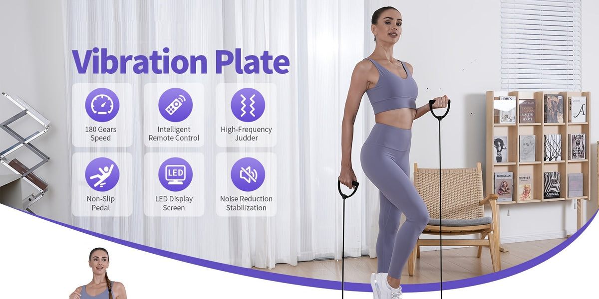 Plateforme vibrante pour la perte de poids et le drainage lymphatique – Appareil d'entraînement complet du corps avec 99 à 200 niveaux de vitesse, moteur silencieux, salle de sport portable à domicile, tonification musculaire, capacité de 150 kg