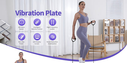 Plateforme vibrante pour la perte de poids et le drainage lymphatique – Appareil d'entraînement complet du corps avec 99 à 200 niveaux de vitesse, moteur silencieux, salle de sport portable à domicile, tonification musculaire, capacité de 150 kg