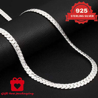 Collier chaîne serpent en argent sterling 925 fait main pour hommes et femmes – Maille serpentine délicate, coffret cadeau inclus, 45–60 cm, cadeau idéal pour un anniversaire, Noël et la Saint-Valentin (6,25 g)