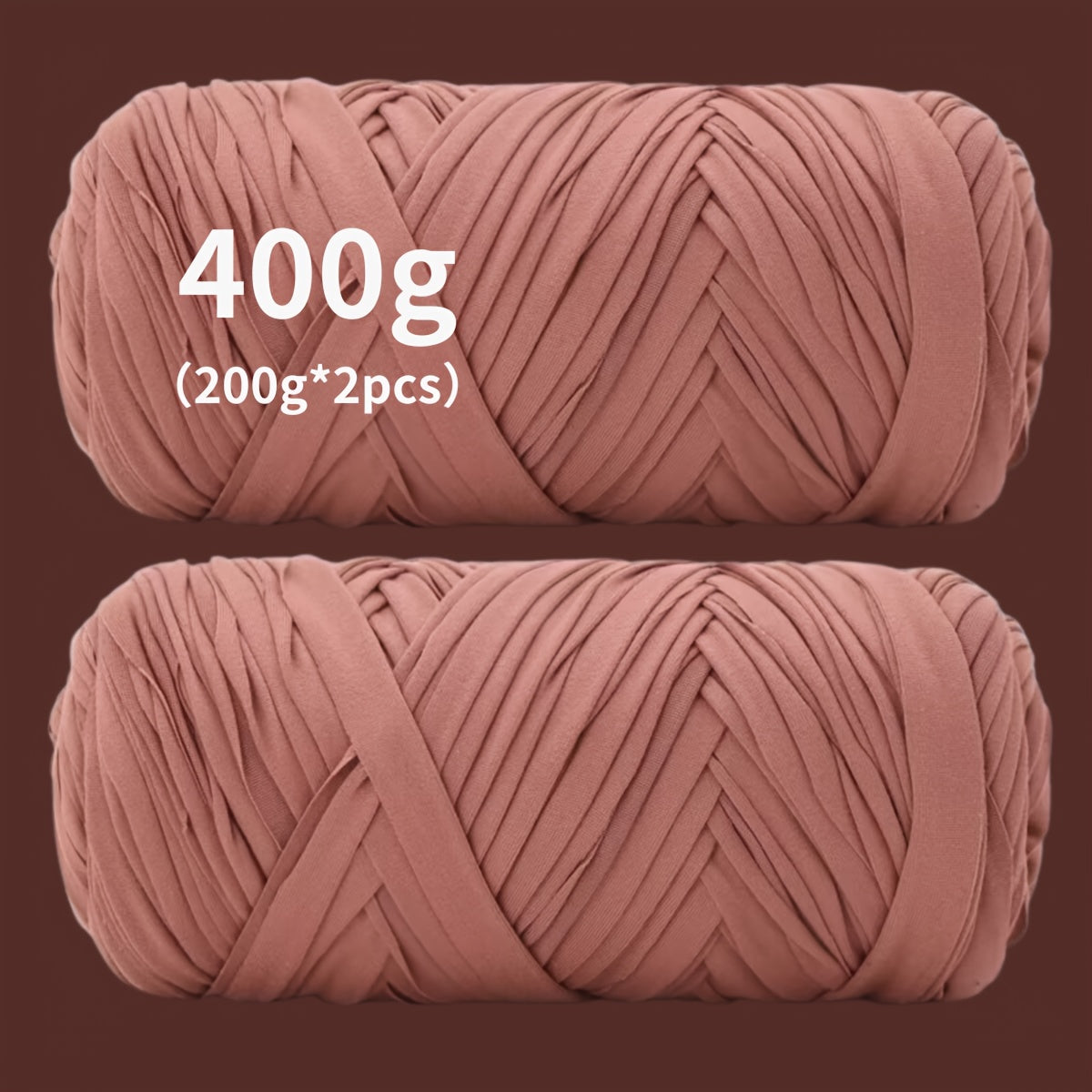 Fil de coton pour t-shirt 400 g (2 x 200 g) mélange de coton épais en 49 couleurs – Fil épais et doux pour paniers au crochet, sacs, tapis, projets de macramé et tricot – Fil de loisirs créatifs idéal pour les débutants