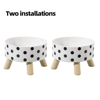 Elevated Cat Bowls Set of 2 - Vibrant Polka Dot Raised Pet Dishes with Neck Support for Cats, Collapsible Feeding Bowls for Dogs, Stylish Chic Pet Food & Water Bowls for Indoor Pets