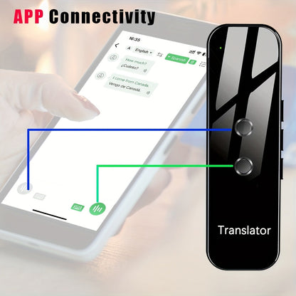 Appareil de traduction portable, traduction vocale instantanée bidirectionnelle en 137 langues, connecté à une application, traducteur haute précision pour les voyages, les affaires et l'apprentissage avec écouteurs