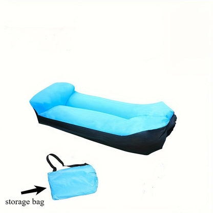 Canapé gonflable portable et fauteuil inclinable pour l'extérieur – Transat robuste semblable à un lit, gonflage et dégonflage rapides, léger et compact pour le camping, la plage, le jardin et les voyages, aucune pompe nécessaire