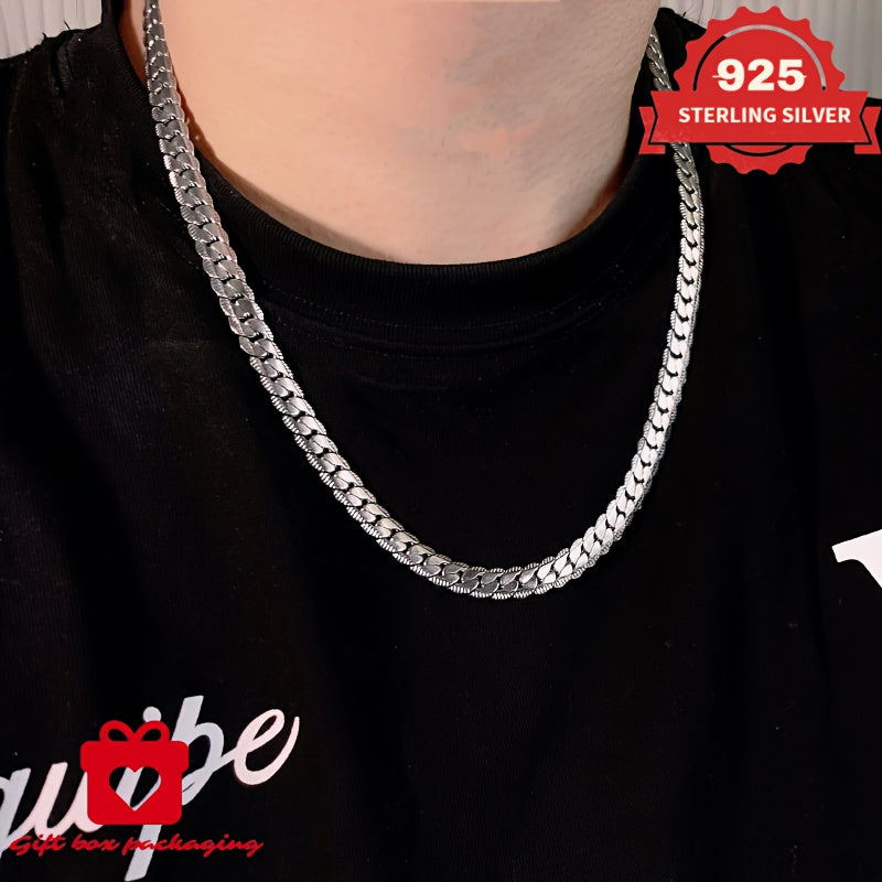 Collier chaîne serpent en argent sterling 925 fait main pour hommes et femmes – Maille serpentine délicate, coffret cadeau inclus, 45–60 cm, cadeau idéal pour un anniversaire, Noël et la Saint-Valentin (6,25 g)