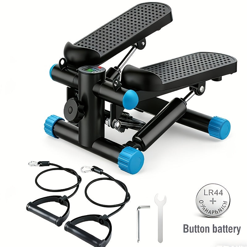 Mini stepper avec bandes de résistance – Stepper d'appartement portable pour entraînement à domicile, capacité de 135 kg, appareil de cardio complet pour jambes et bras
