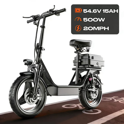 500W Electric Scooter with 14" All-Terrain Tires 265 Lbs Capacity 20 MPH – 25-30 Mile Range, Foldable Rear Suspension, 18650 Battery, US Plug, Urban & Commuter E-Scooter for Heavy Adults GT11