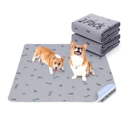 Alèses lavables et réutilisables pour chien avec motif os – Alèses d'entraînement pour chiot antidérapantes, imperméables et absorbantes, tapis de mise bas lavables en machine pour canapé, cage, parc et apprentissage de la propreté, plusieurs tailles