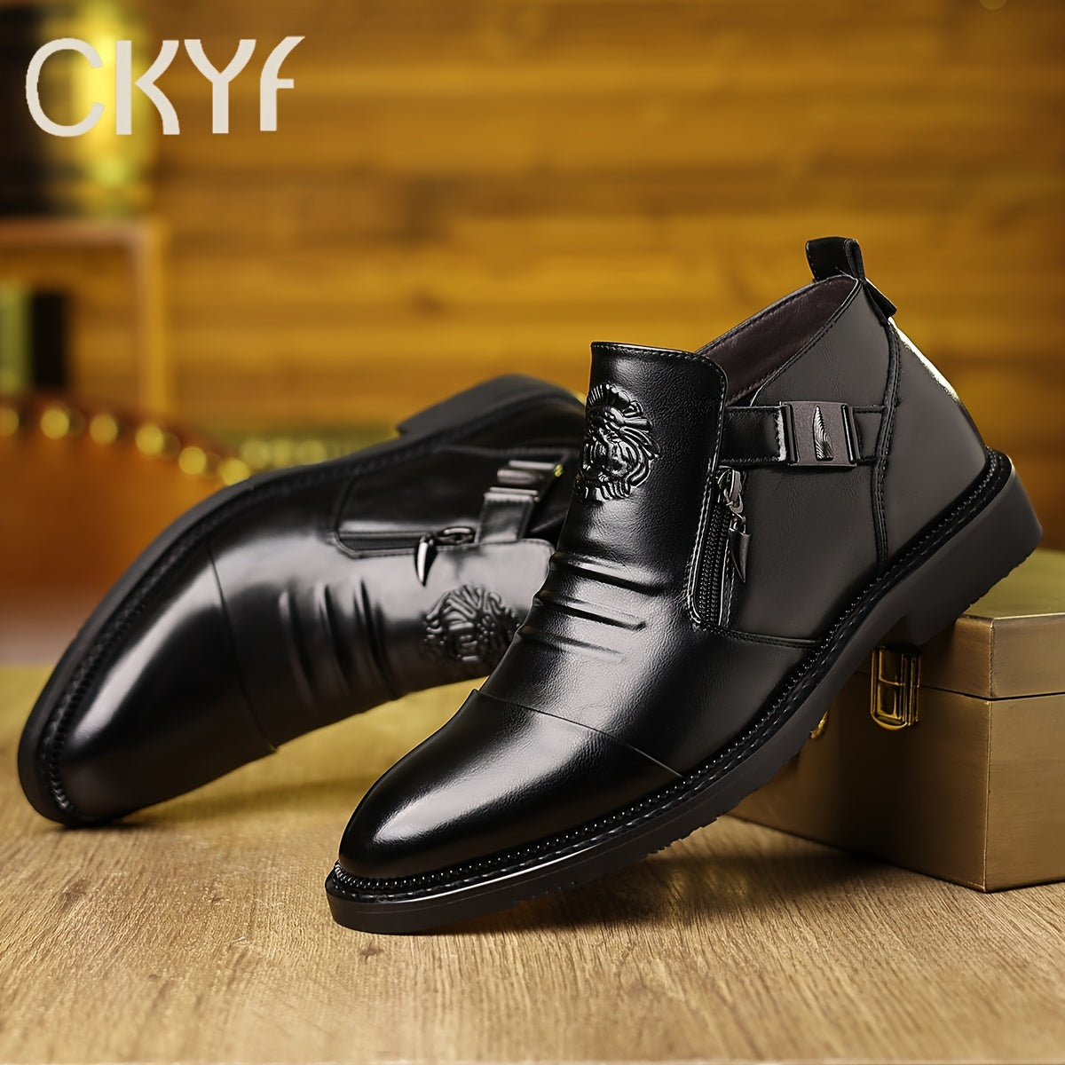 Bottines Chelsea pour homme en cuir gaufré – Style habillé décontracté à enfiler, noir et marron, pointures larges US 8-13,5, semelle confortable antidérapante, parfaites pour le travail, le bureau et le quotidien