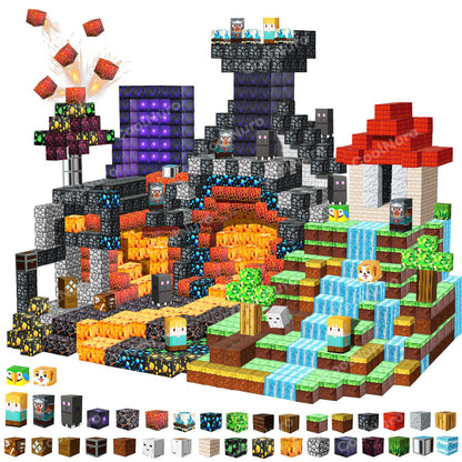 Ensemble de blocs de construction magnétiques Aventure Lave, 200-300 pièces, jouet de construction éducatif STIM pour adolescents, enfants et famille, jeu d'intérieur et d'extérieur, cadeau d'anniversaire ou d'Halloween, couleur aléatoire
