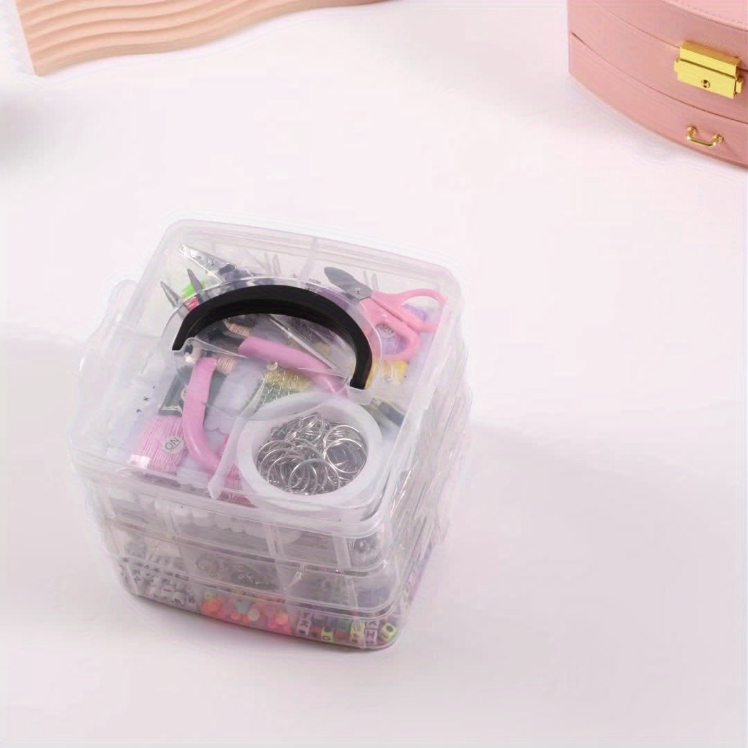 Kit de fabrication de bijoux DIY, 4655 perles pour bracelets, colliers et boucles d'oreilles avec boîte de rangement à 3 niveaux, breloques lettres et outils, cadeau pour filles et femmes