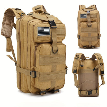 Sac à dos de randonnée tactique camouflage 21-25 L pour homme – Sac de montagne multifonctionnel pour le camping, l'escalade et la randonnée, fermeture éclair, sac d'équipement durable en noir, vert armée et kaki