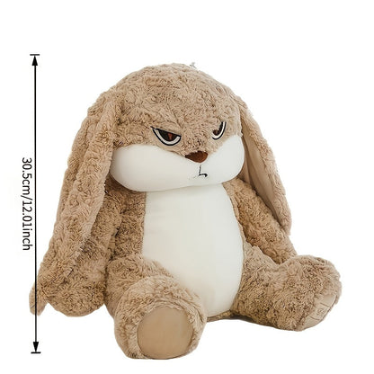 Peluche lapin pour animaux de compagnie avec yeux vifs, oreilles duveteuses, douce et câline, jouet interactif pour chats, chatons, chiens et chiots - Modèle lapin diable aux longues oreilles