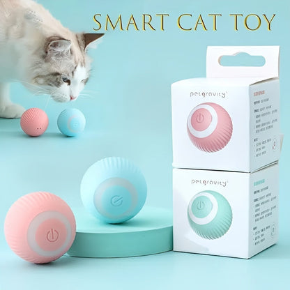 Jouet intelligent et automatique pour chat en forme de balle roulante – Batterie rechargeable 150 mAh, balle interactive auto-motrice pour des heures de jeu et d'exercice en intérieur, jouet électronique pour chaton