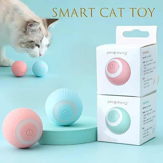 Jouet intelligent et automatique pour chat en forme de balle roulante – Batterie rechargeable 150 mAh, balle interactive auto-motrice pour des heures de jeu et d'exercice en intérieur, jouet électronique pour chaton