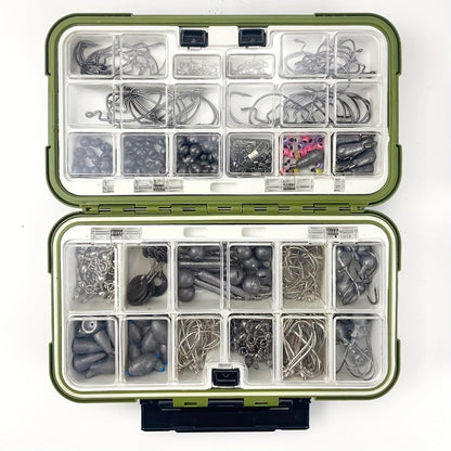 Kit de leurres de pêche 306 pcs et 84 pcs – Boîte de pêche complète avec hameçons, plombs, flotteurs, turluttes, perles, émerillons et agrafes | Ensemble d'accessoires de pêche en eau douce pour bar, truite et carpe