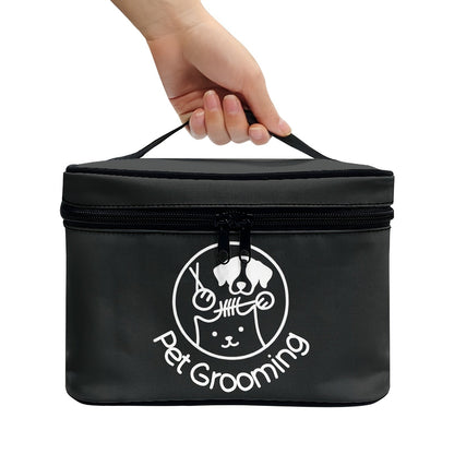 Sac de rangement pour accessoires de toilettage pour chiens et chats – Organisateur portable avec poignée et double fermeture éclair, trousse de toilettage pour animaux de voyage, cadeau idéal pour les amoureux des animaux