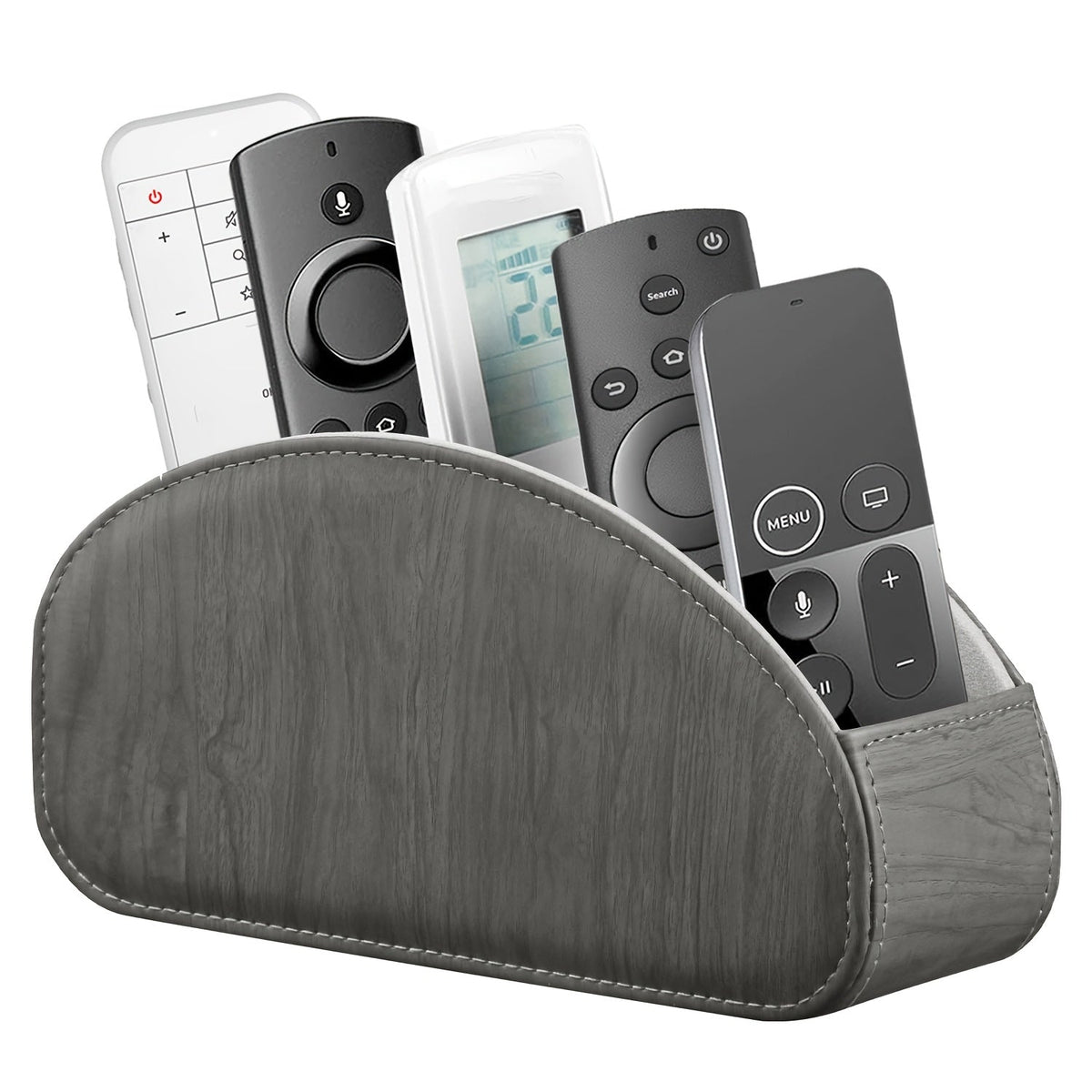 Organisateur de bureau avec 5 compartiments pour télécommandes – Boîte de rangement de chevet pour télécommandes TV, stylos, lunettes, fournitures de bureau et accessoires domestiques