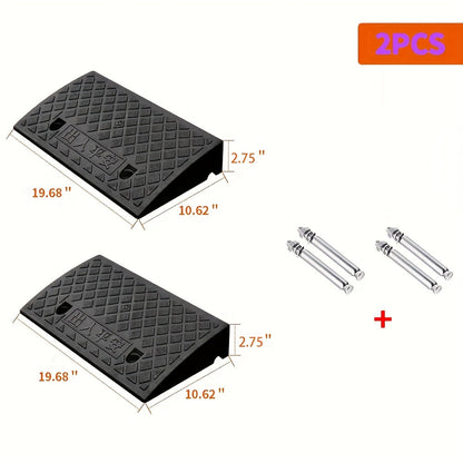 Lot de 2 rampes de chargement robustes en plastique – Rampes portables antidérapantes et résistantes aux intempéries pour voitures, camions, vélos, fauteuils roulants et équipements médicaux, plusieurs hauteurs disponibles