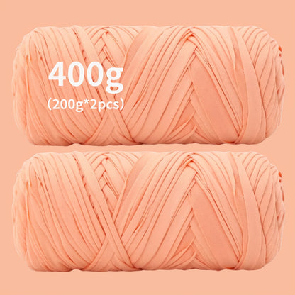 Fil de coton pour t-shirt 400 g (2 x 200 g) mélange de coton épais en 49 couleurs – Fil épais et doux pour paniers au crochet, sacs, tapis, projets de macramé et tricot – Fil de loisirs créatifs idéal pour les débutants