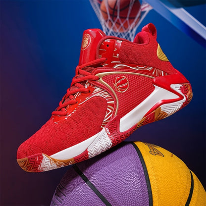 Chaussures de basket-ball montantes pour hommes, semelle en caoutchouc antidérapante, baskets à lacets respirantes pour hommes, chaussures de sport durables pour la course, 3 couleurs, tailles US 6,5-13,5, soutien de la cheville avec amorti